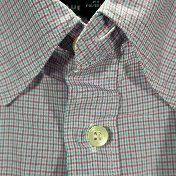 Club Monaco Shirt Mens Large Button Up Red Plaid Cotton Blend Long Sleeve - Picture 3 of 7